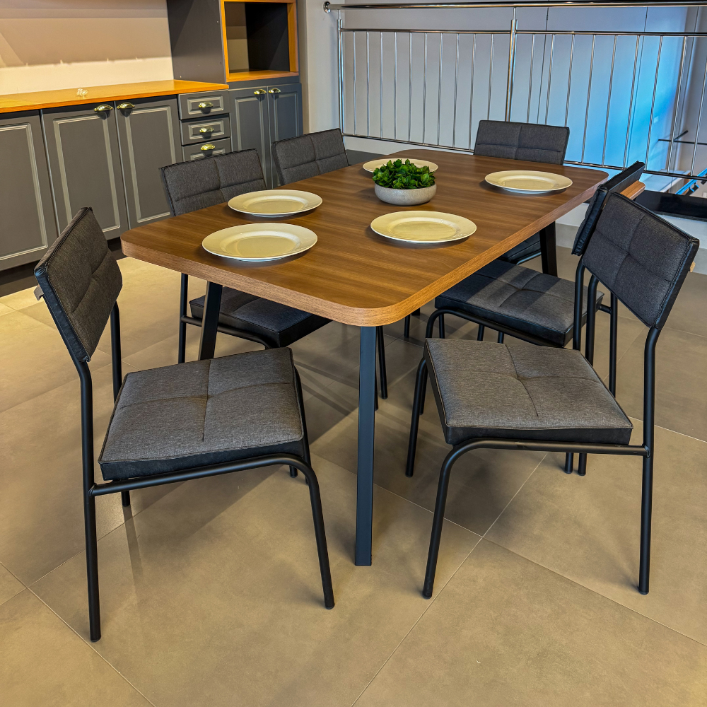 Design sem nome - 2025-12-07T195815.785 Mesa Sevilha com 6 cadeiras Sevilha - Imagem 1